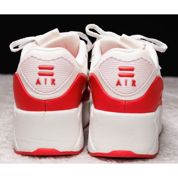 Nike Air Max 90 LV8 Sail Siren Red Pink Platform Sneakers Womens 9.5 HF5073-133 - Picture 6 of 16